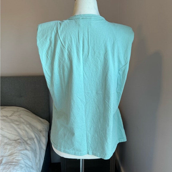 Hello Molly Seafoam Green Padded Shoulder Muscle Tank Top Size S/4 - Picture 3 of 5